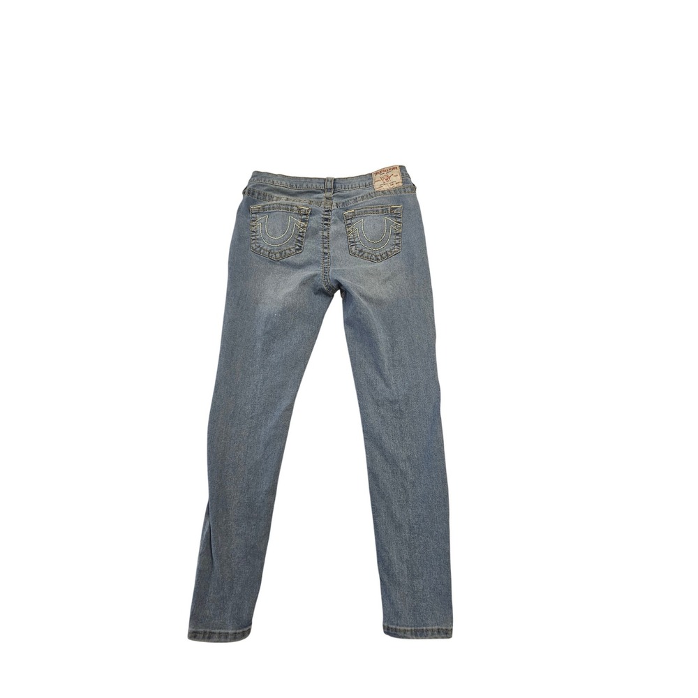 True Religion Jennie Curvy Mid Rise Super Skinny Jeans Blue Size 31